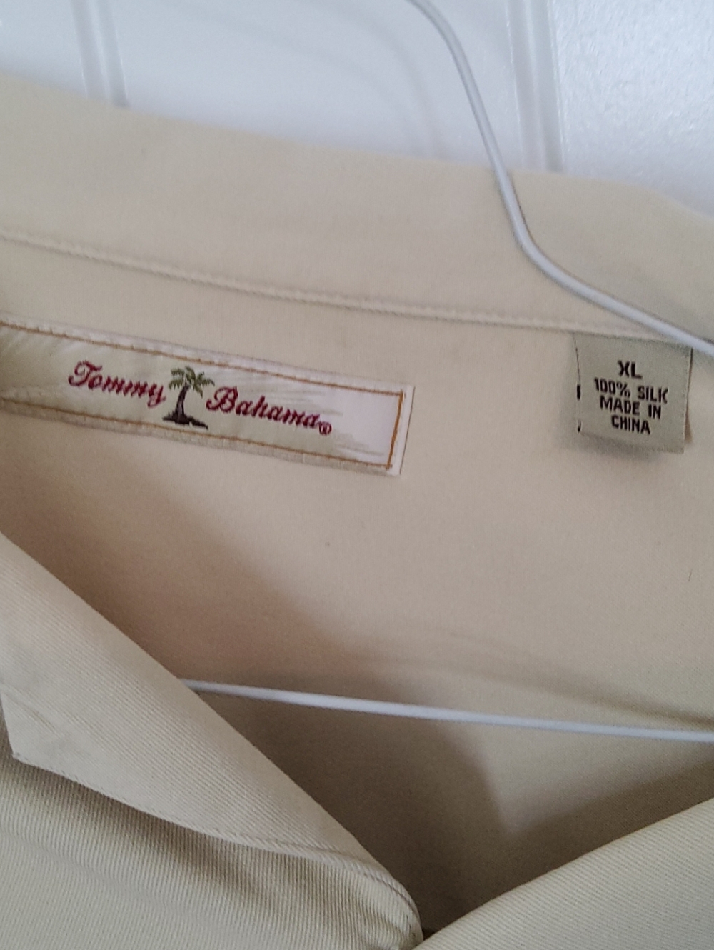 Tommy Bahama Cream 100% Silk Button-Up Shirt